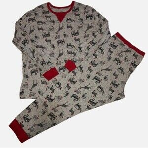 Mens Safari Animal Christmas Pajamas Size 2X